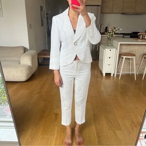 Elegant White Women's Pantsuit